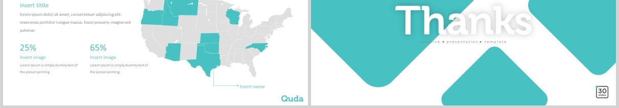简洁公司介绍产品项目宣传PPT版式模板Quda - Powerpoint Template