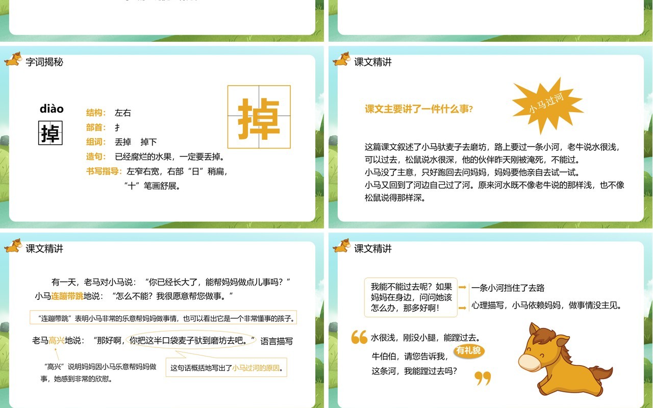 部编版二年级语文下册小马过河课件PPT模板