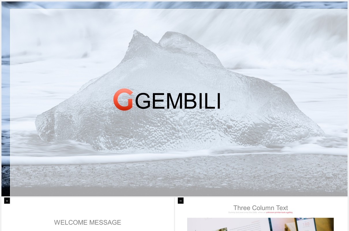 简约工作项目汇报PPT模板gembili powerpoint