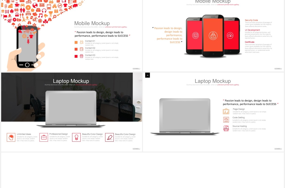 简约工作项目汇报PPT模板gembili powerpoint