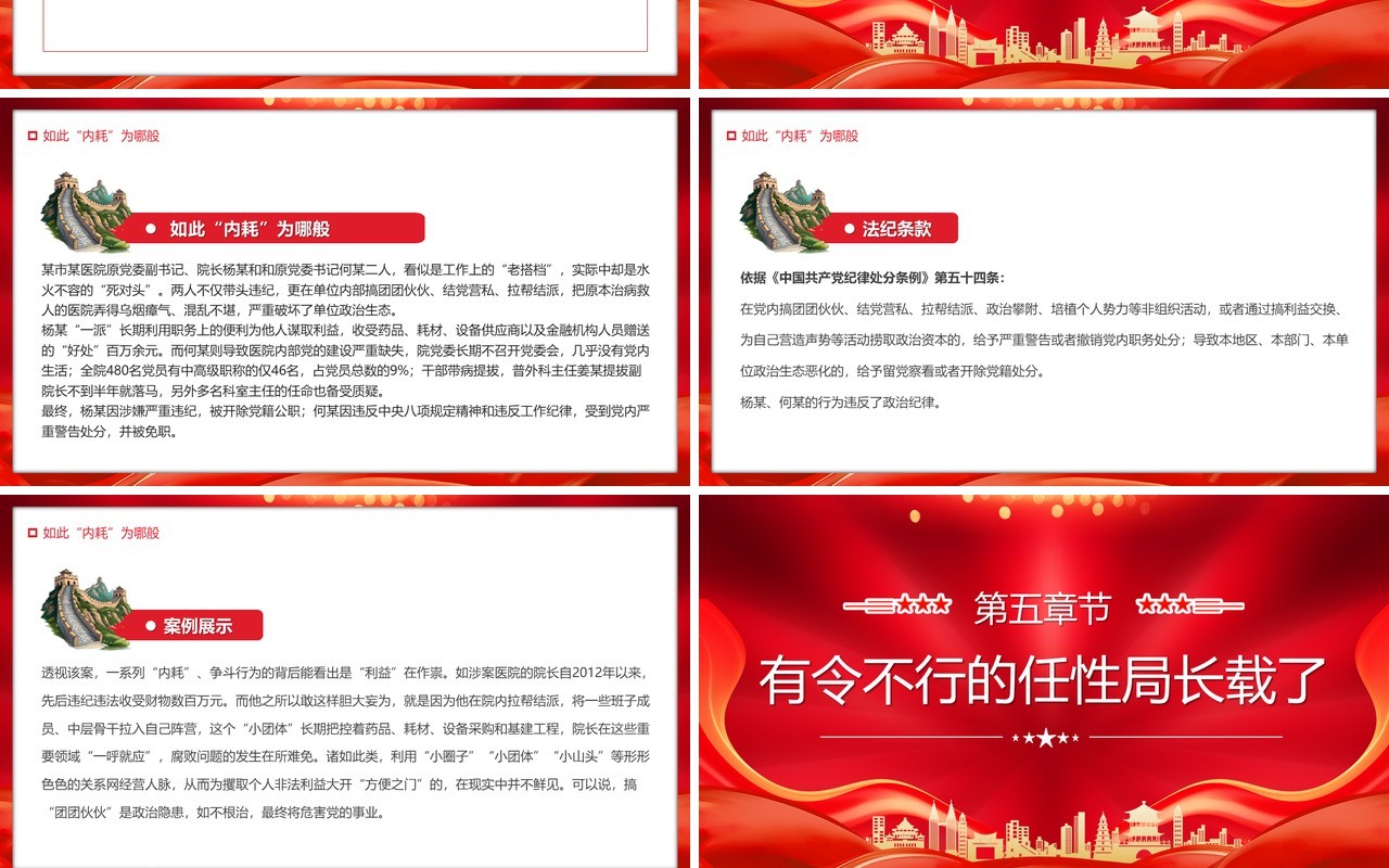 红色党政风以案说纪党纪学习教育PPT模板