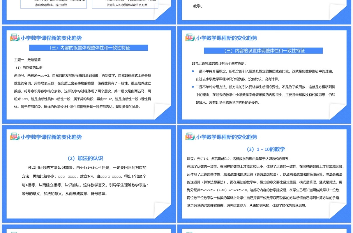 蓝色卡通风义务教育数学新课程标准PPT模板