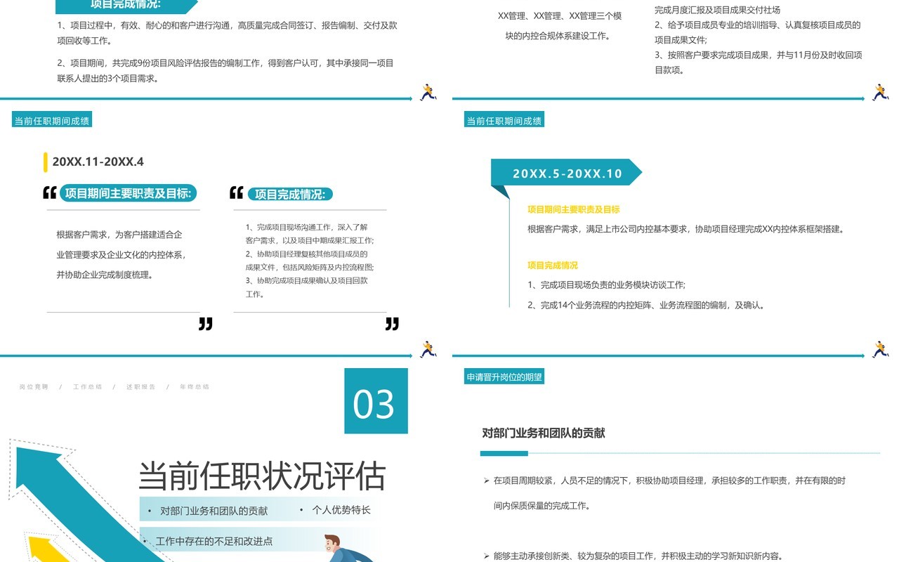 黄绿色简约风员工职级晋升PPT模板