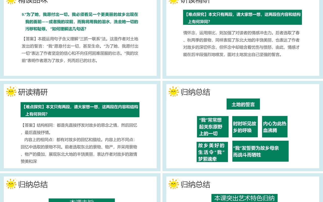 部编版七年级语文下册土地的誓言课件PPT模板