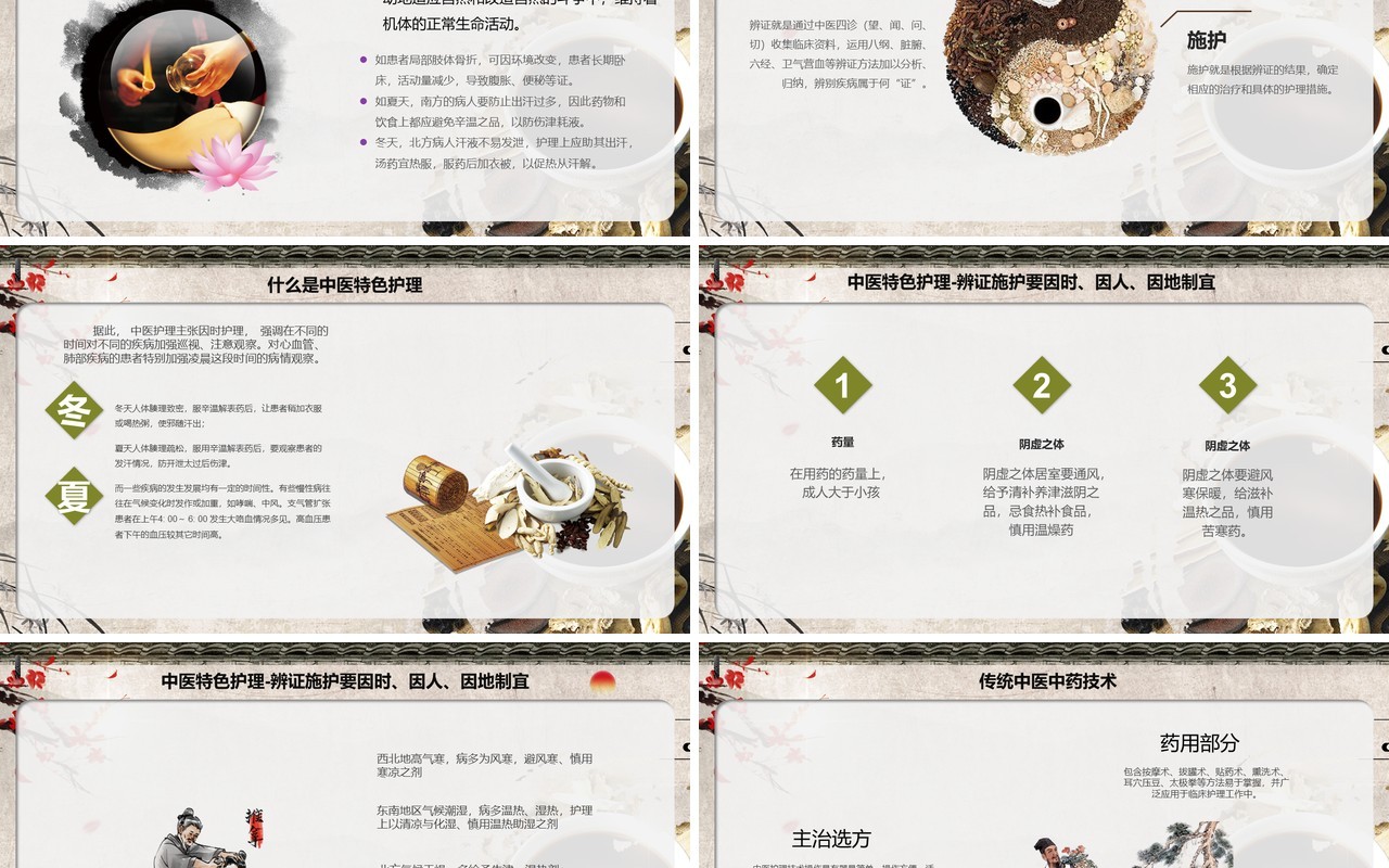 中国风中医护理PPT模板