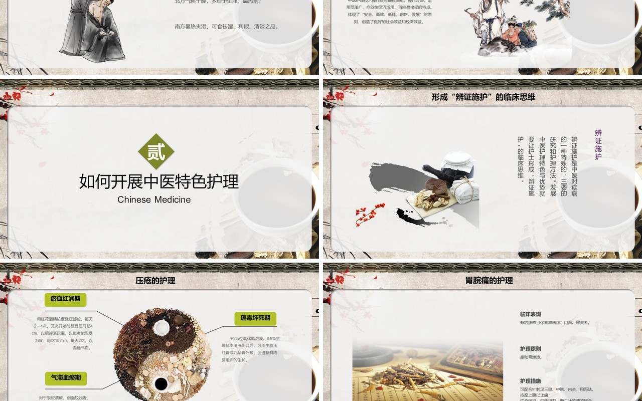 中国风中医护理PPT模板
