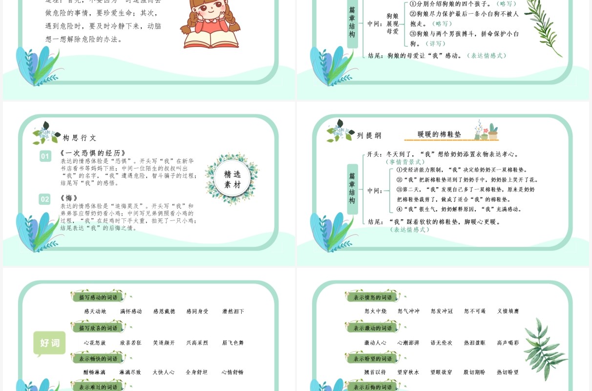 部编版六年级语文下册让真情自然流课件PPT模板