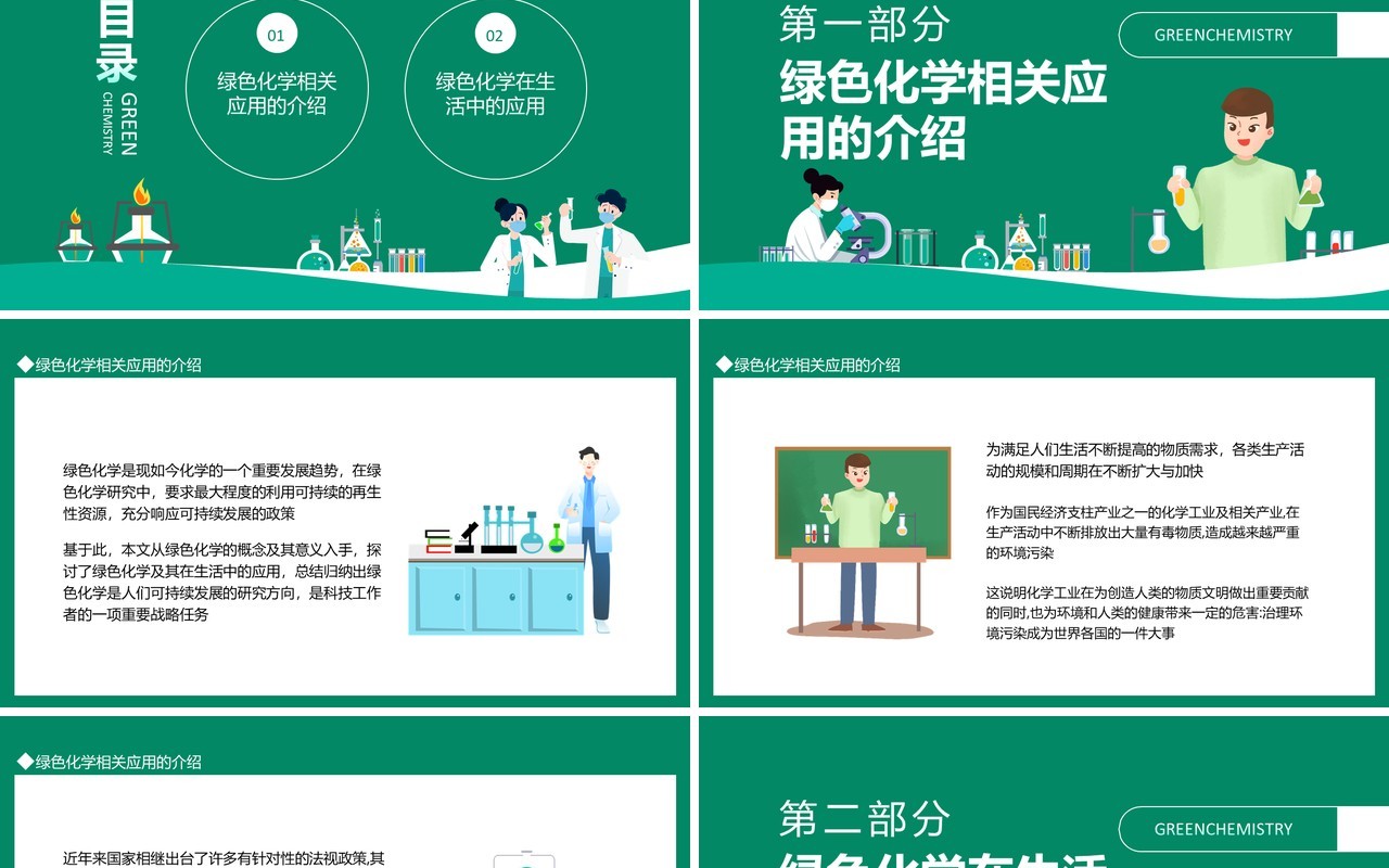 绿色化学在日常生活中的应用动态PPT模板