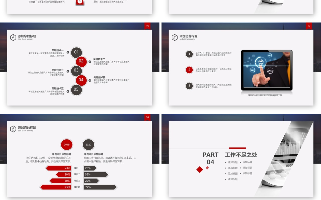 简洁公司年终总结工作报告PPT模板