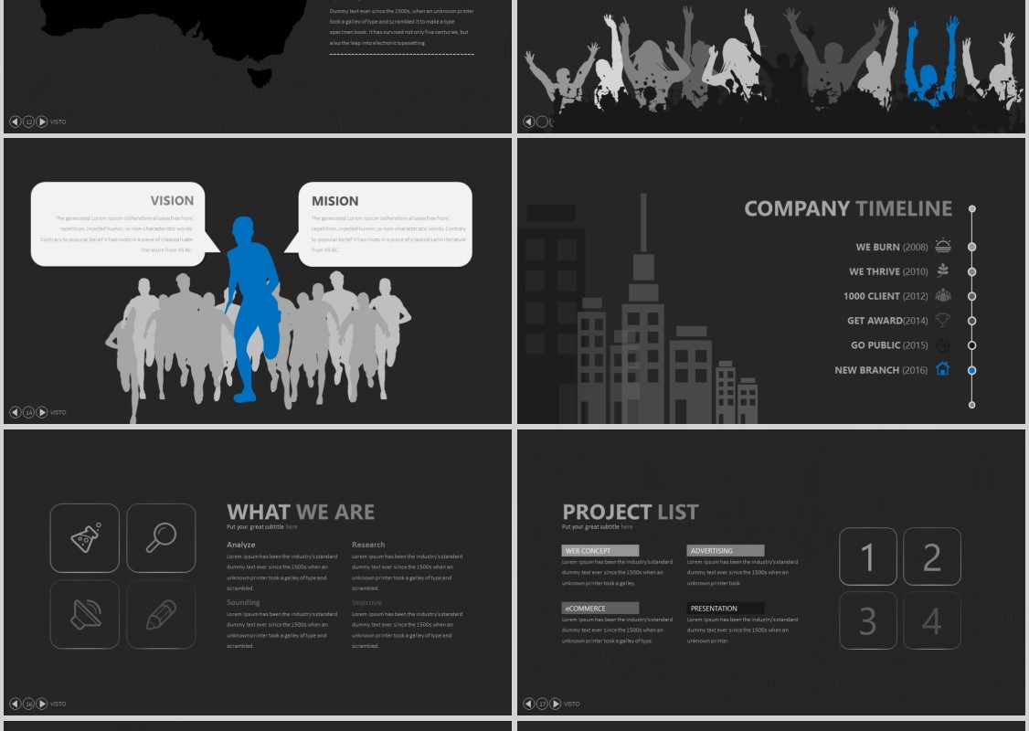 市场运营策划工作汇报PPT信息图表模板VISTTO Powerpoint