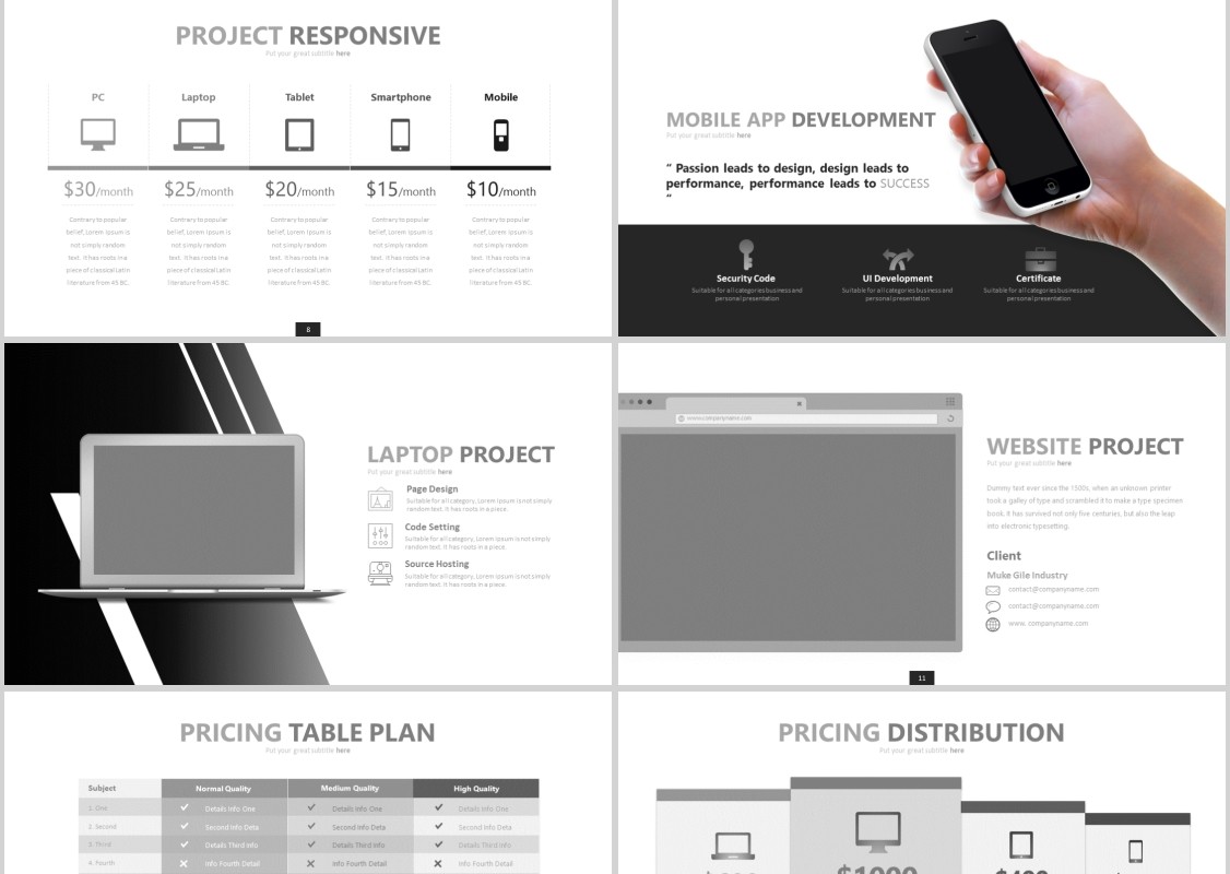 简洁个性图形工作汇报PPT信息图表模板Tikusan Powerpoint