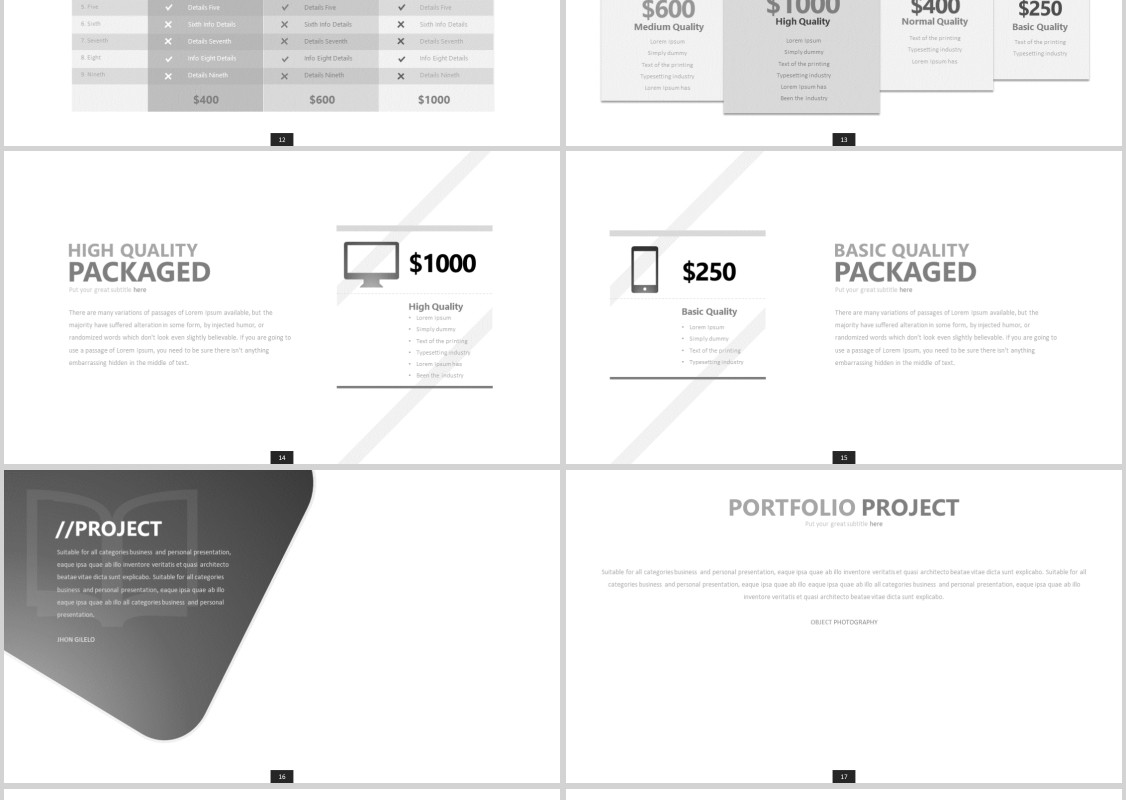 简洁个性图形工作汇报PPT信息图表模板Tikusan Powerpoint