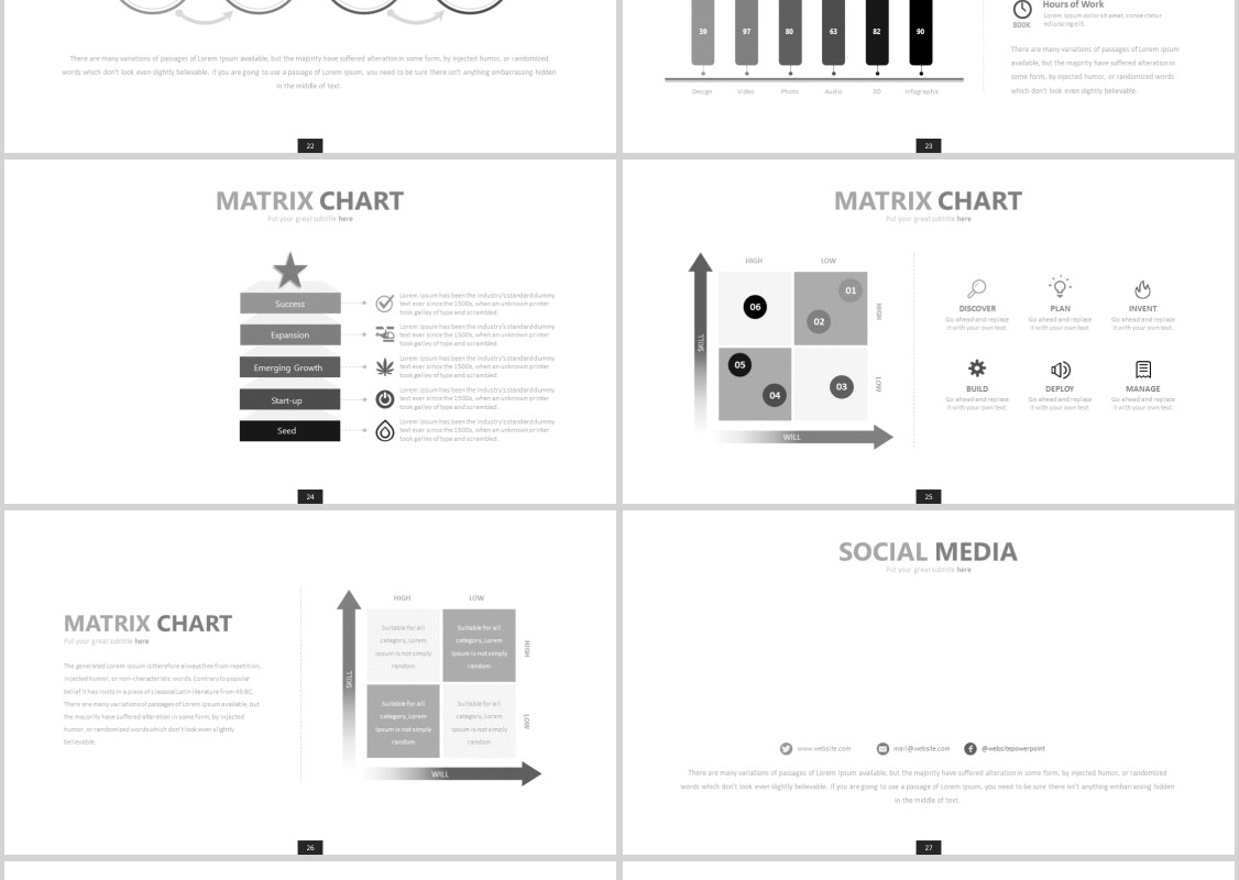 简洁个性图形工作汇报PPT信息图表模板Tikusan Powerpoint