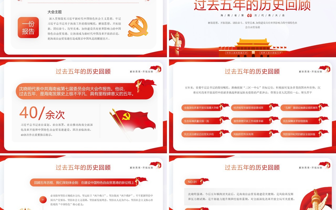 中国共产党海南省第八次代表大会PPT模板