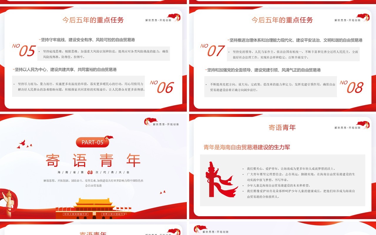 中国共产党海南省第八次代表大会PPT模板