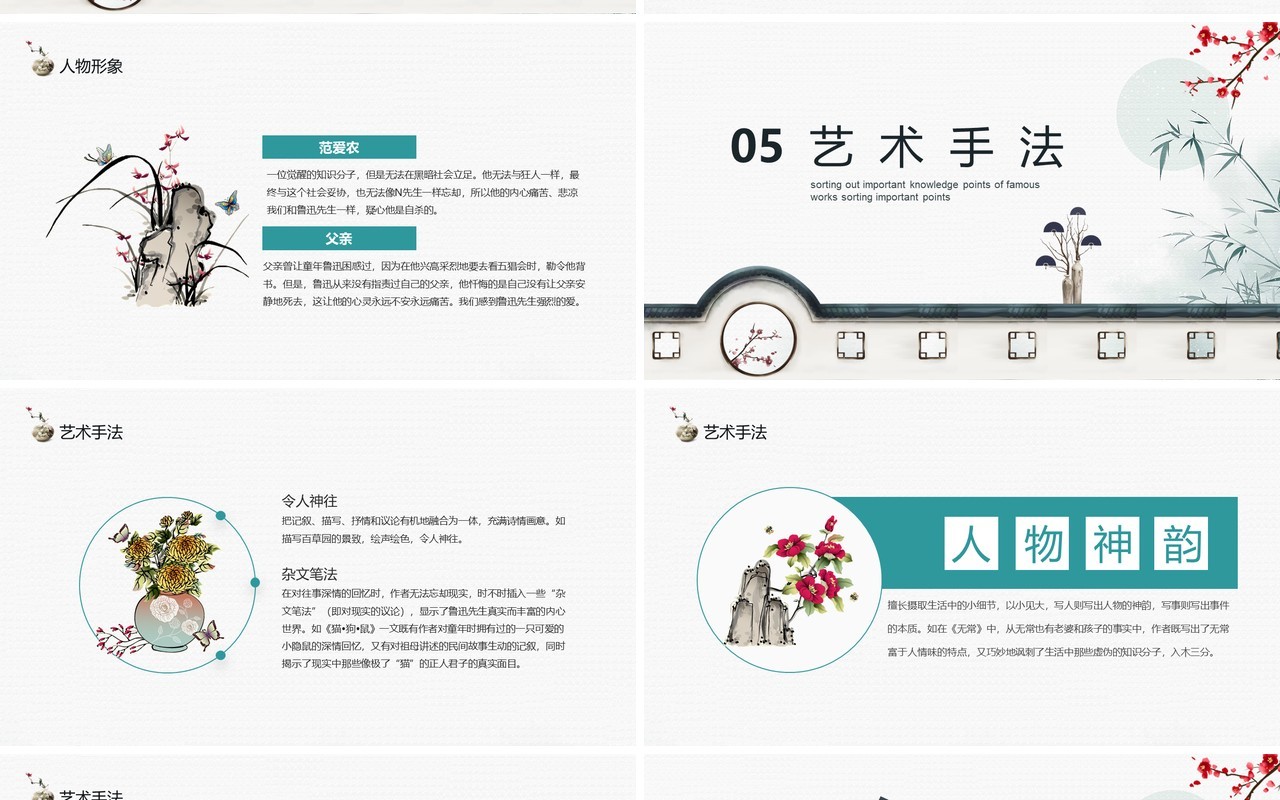 名著朝花夕拾重要知识点梳理动态教育教学课件PPT模板