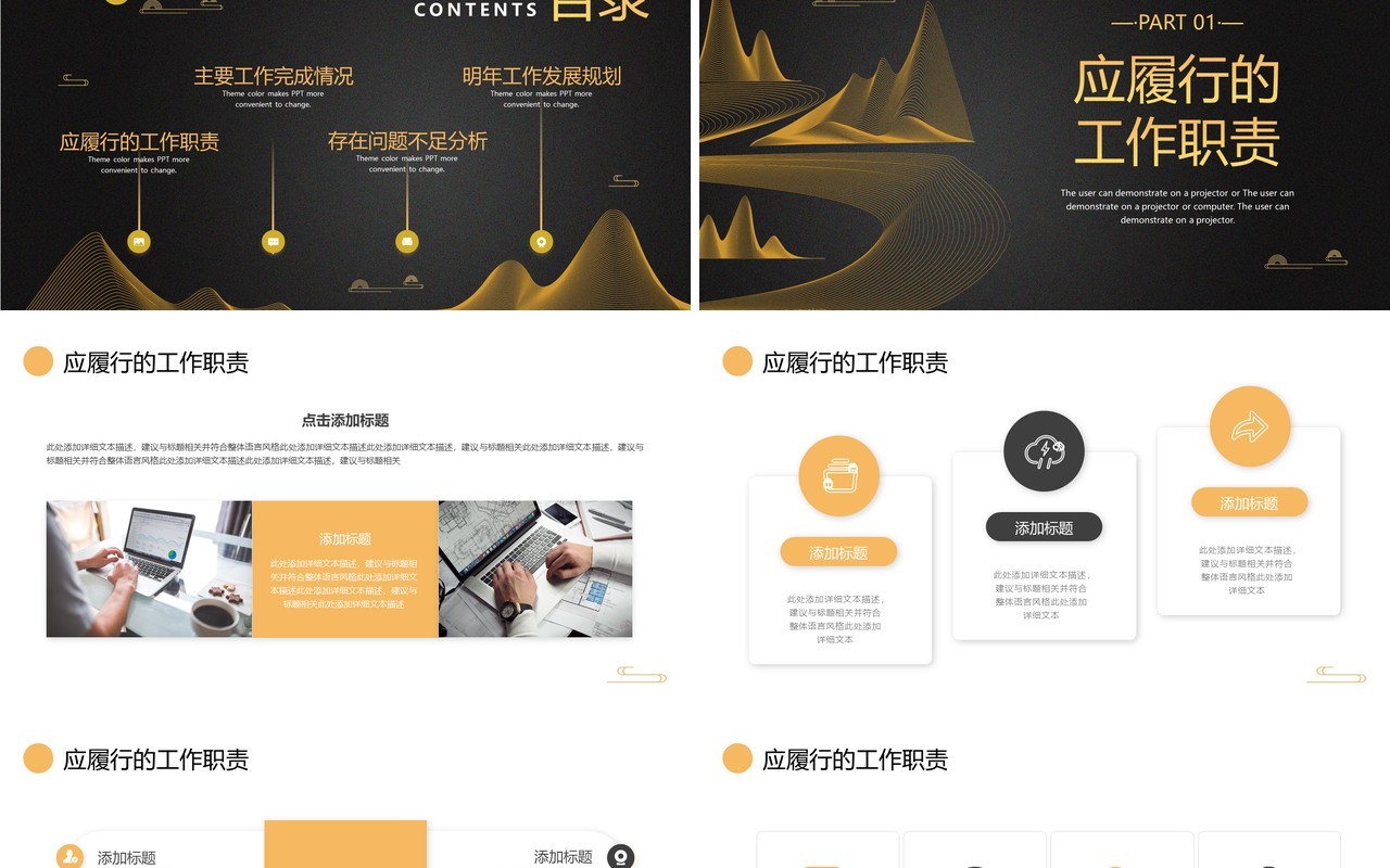 黑金高级个人年终工作总结汇报PPT模板