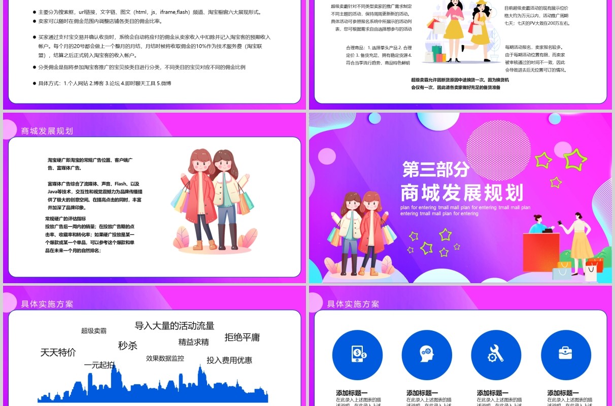紫色品牌电商入驻天猫商城策划方案PPT模板