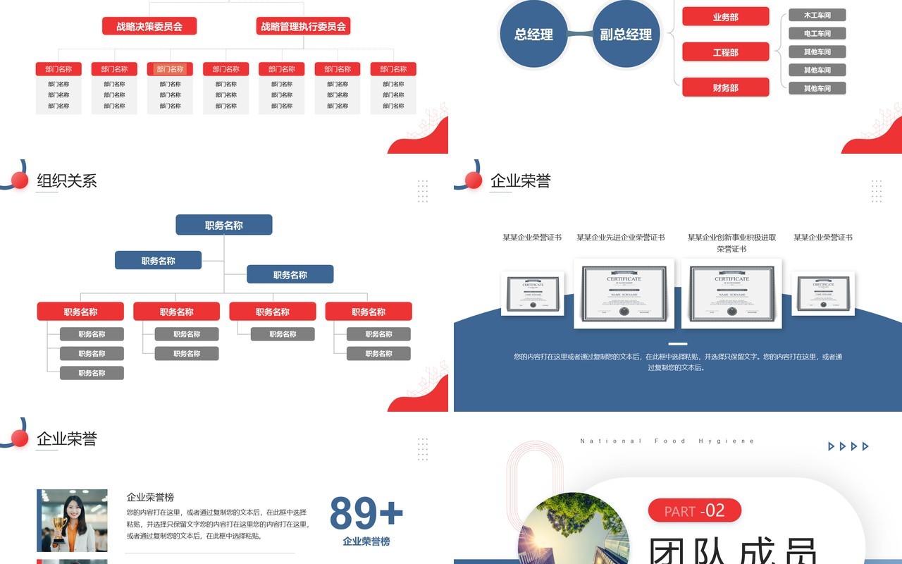 蓝色商务风企业团队介绍PPT通用模板
