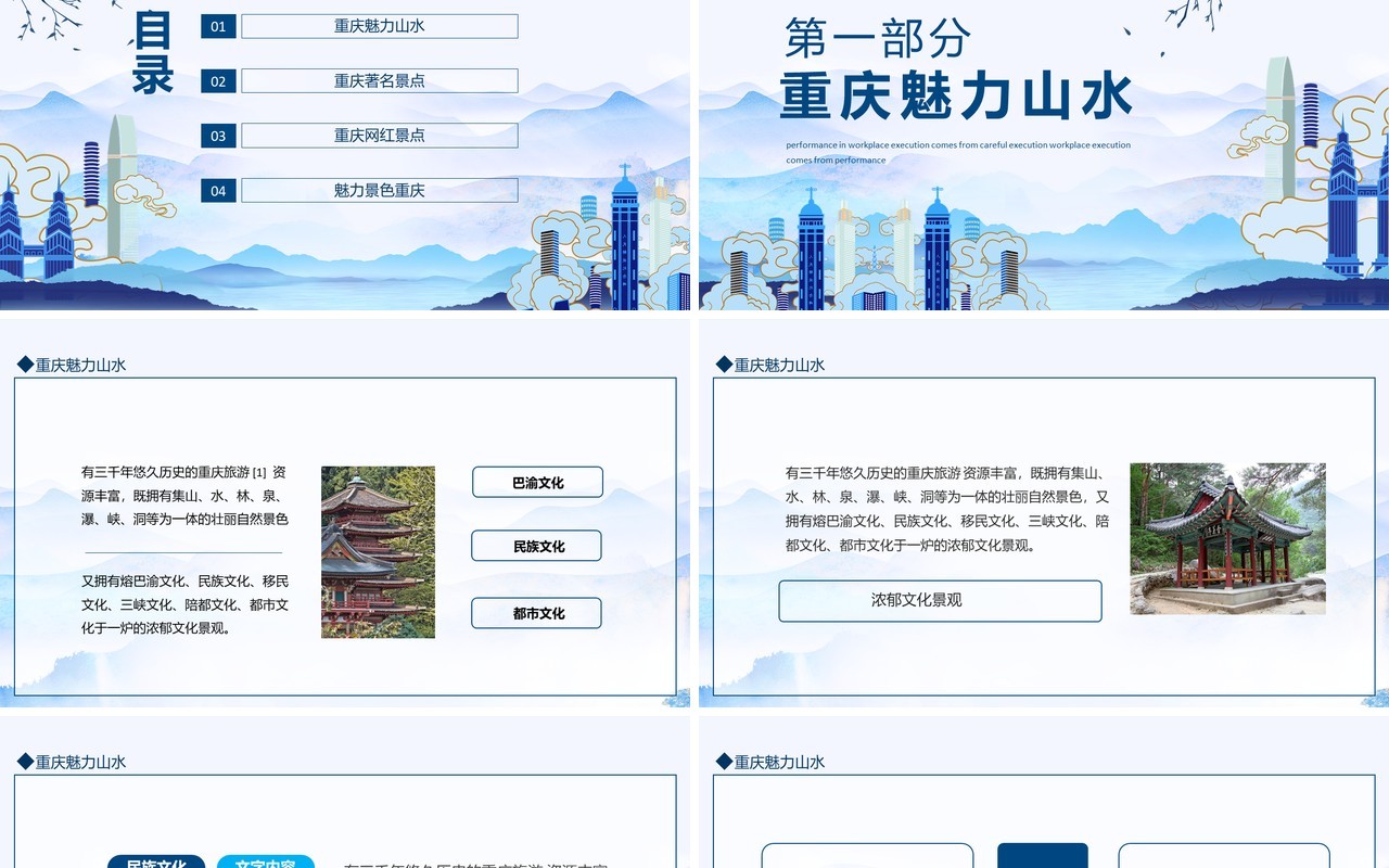魅力重庆旅游文化宣传介绍动态PPT模板