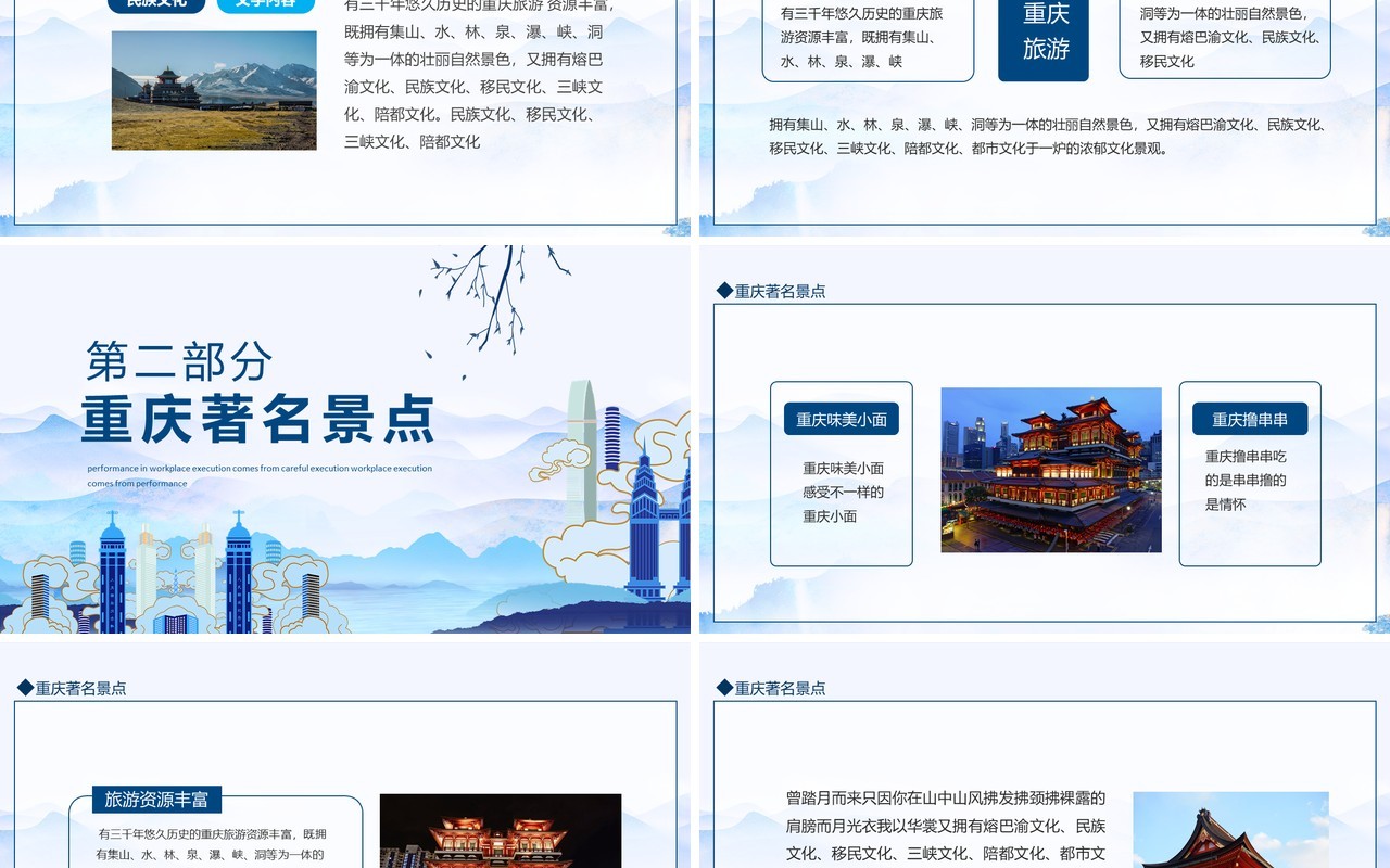 魅力重庆旅游文化宣传介绍动态PPT模板