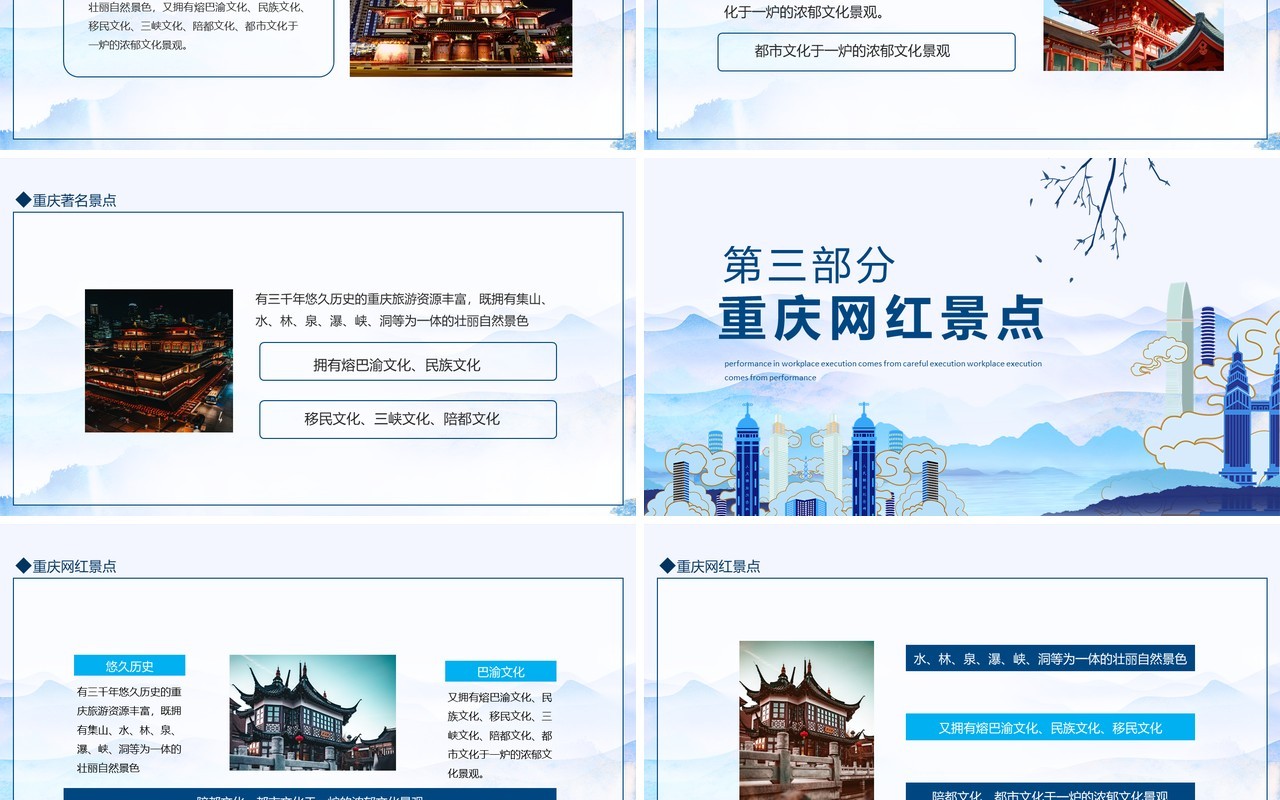 魅力重庆旅游文化宣传介绍动态PPT模板