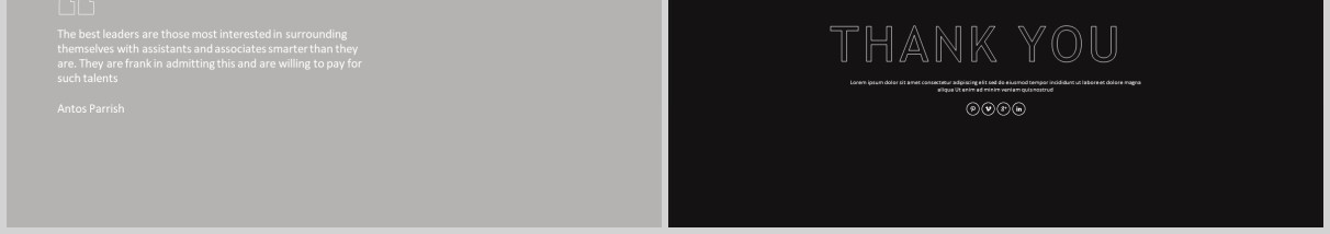 黑白商务图片排版版式设计项目展示计划PPT模板twentysix powerpoint - bluegrey