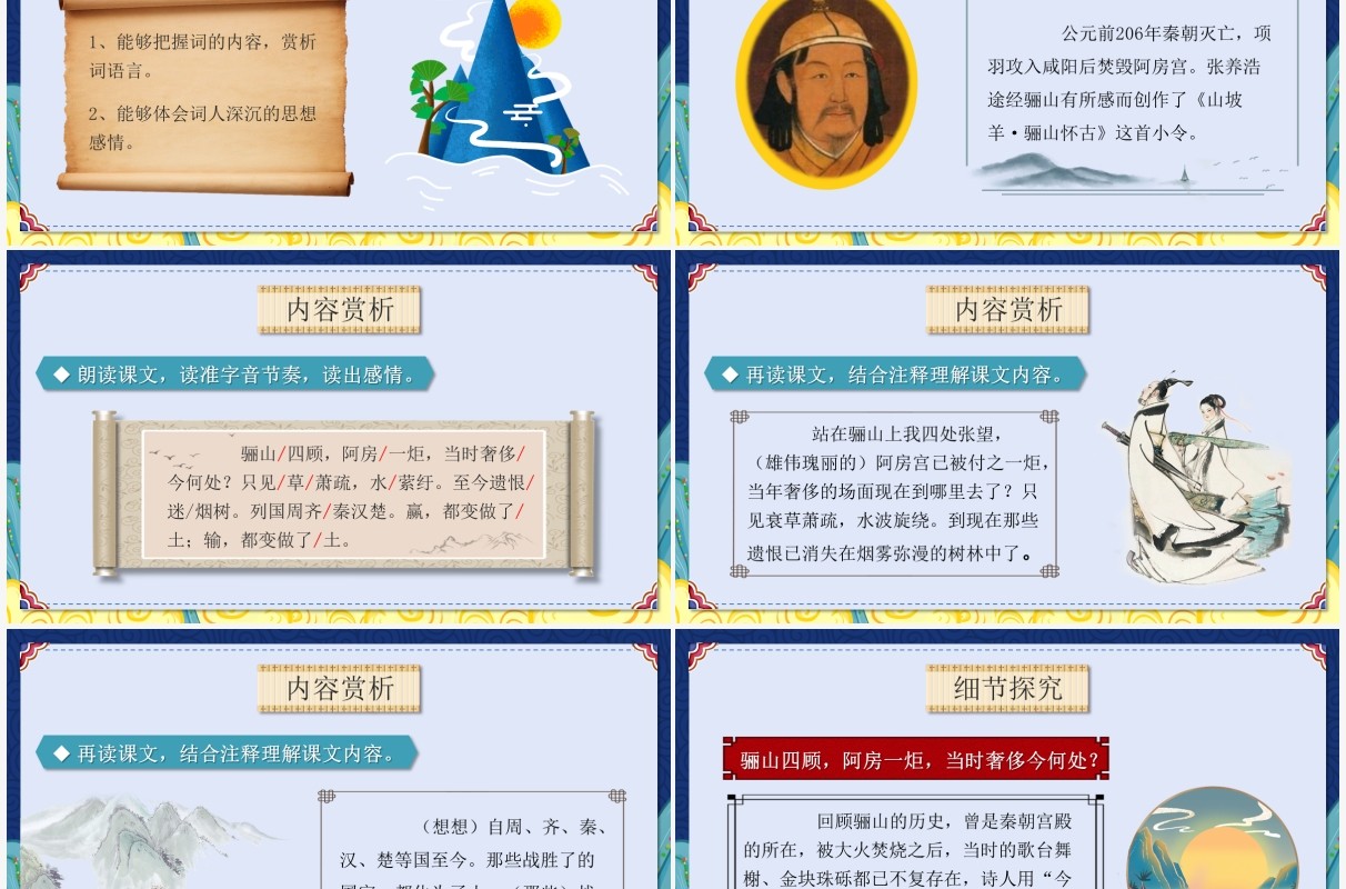 部编版九年级语文下册山坡羊骊山怀古课件PPT模板