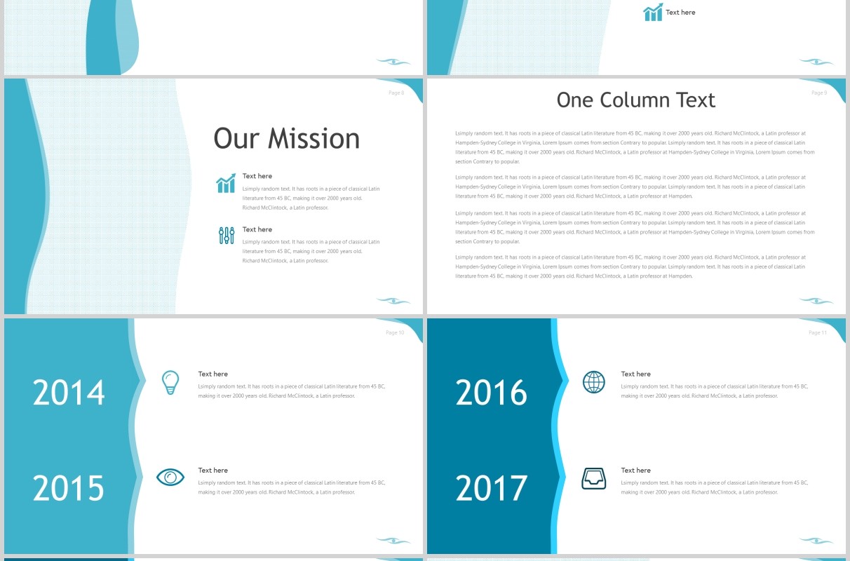蓝色企业项目产品展示介绍PPT模板flow powerpoint template