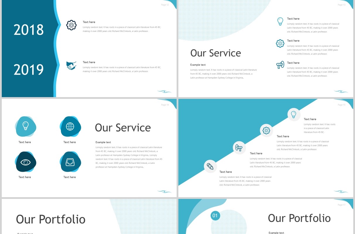蓝色企业项目产品展示介绍PPT模板flow powerpoint template