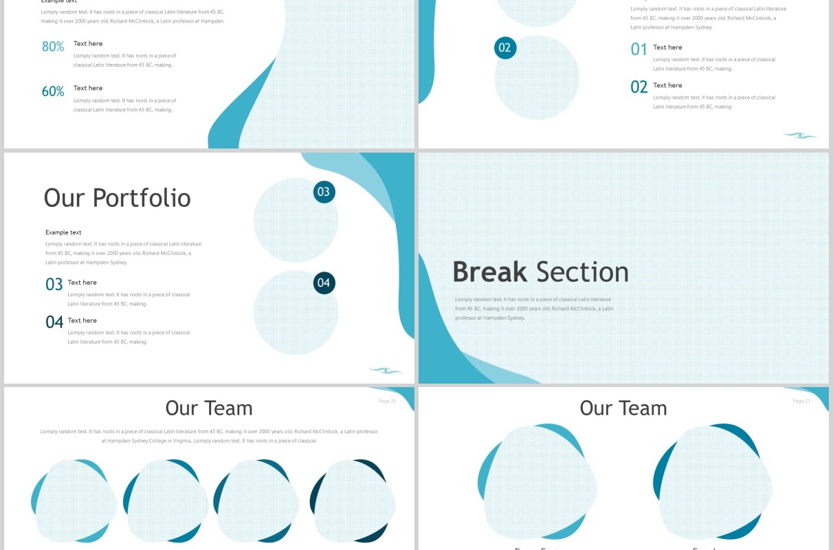 蓝色企业项目产品展示介绍PPT模板flow powerpoint template