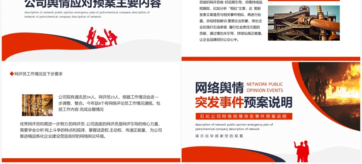 石化公司网络舆情突发事件预案说明动态PPT模板