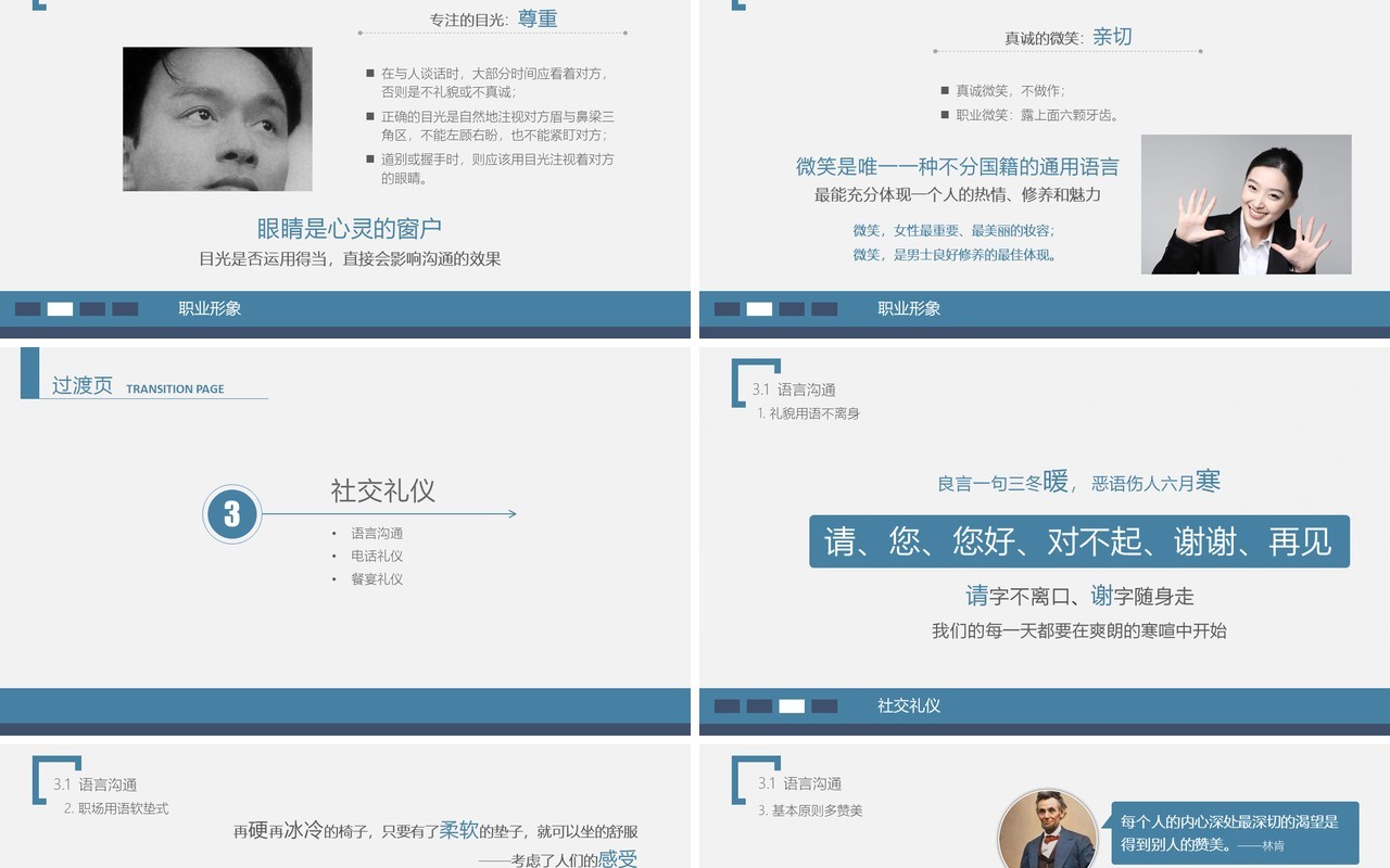 企业员工培训之商务礼仪培训课件PPT模板