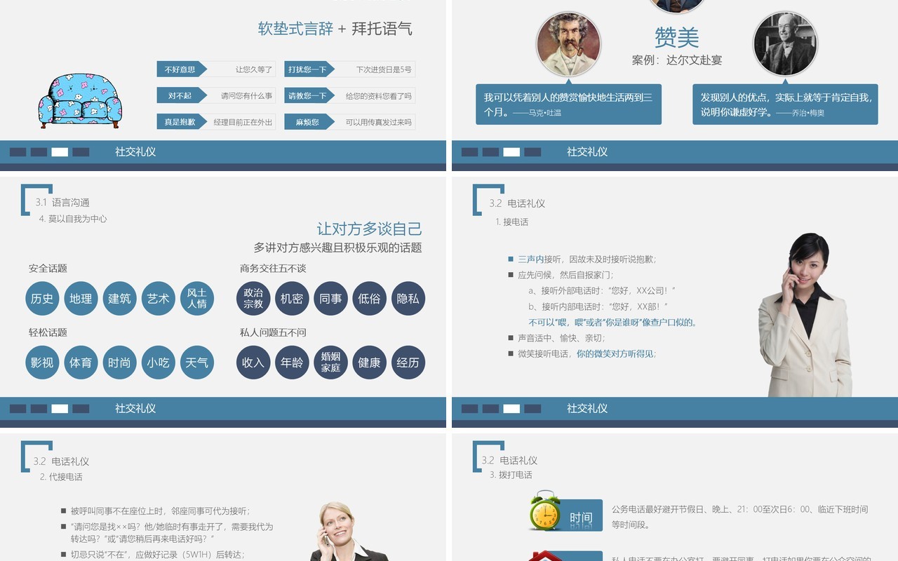 企业员工培训之商务礼仪培训课件PPT模板