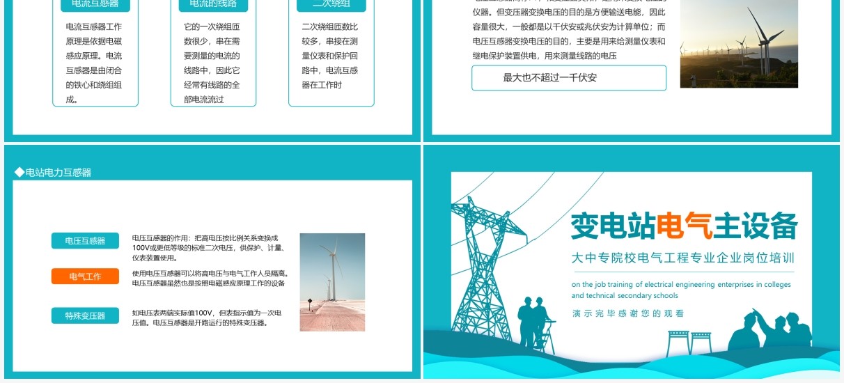变电站电气主设备大中专院校电气工程专业企业岗位培训动态PPT模板