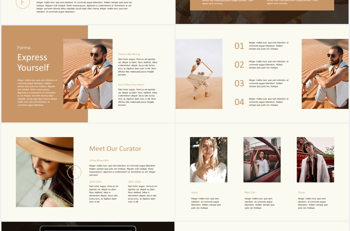 时尚模特展示宣传PPT模板forma modern minimal powerpoint template
