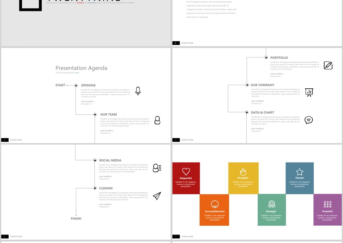个性高端产品展示公司介绍PPT模板信息图表Twenty Nine - Powerpoint Template