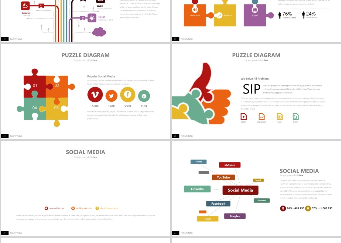 个性高端产品展示公司介绍PPT模板信息图表Twenty Nine - Powerpoint Template