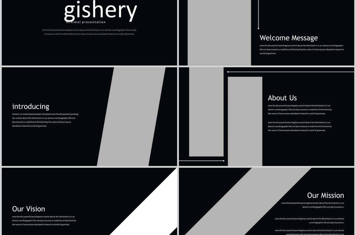 深色商业计划书公司产品项目介绍简介PPT模板Gishery   Powerpoint Template