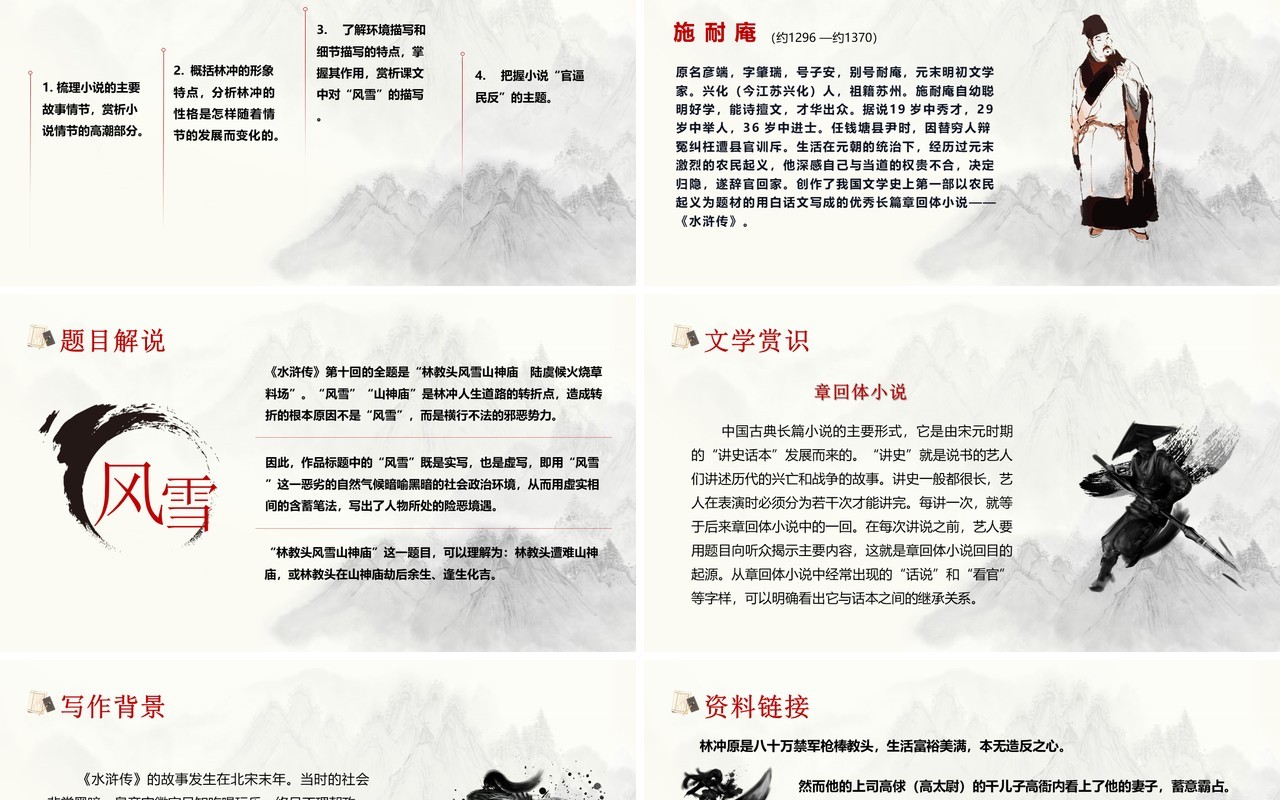 部编版高中语文必修五林教头风雪山神庙课件PPT模板
