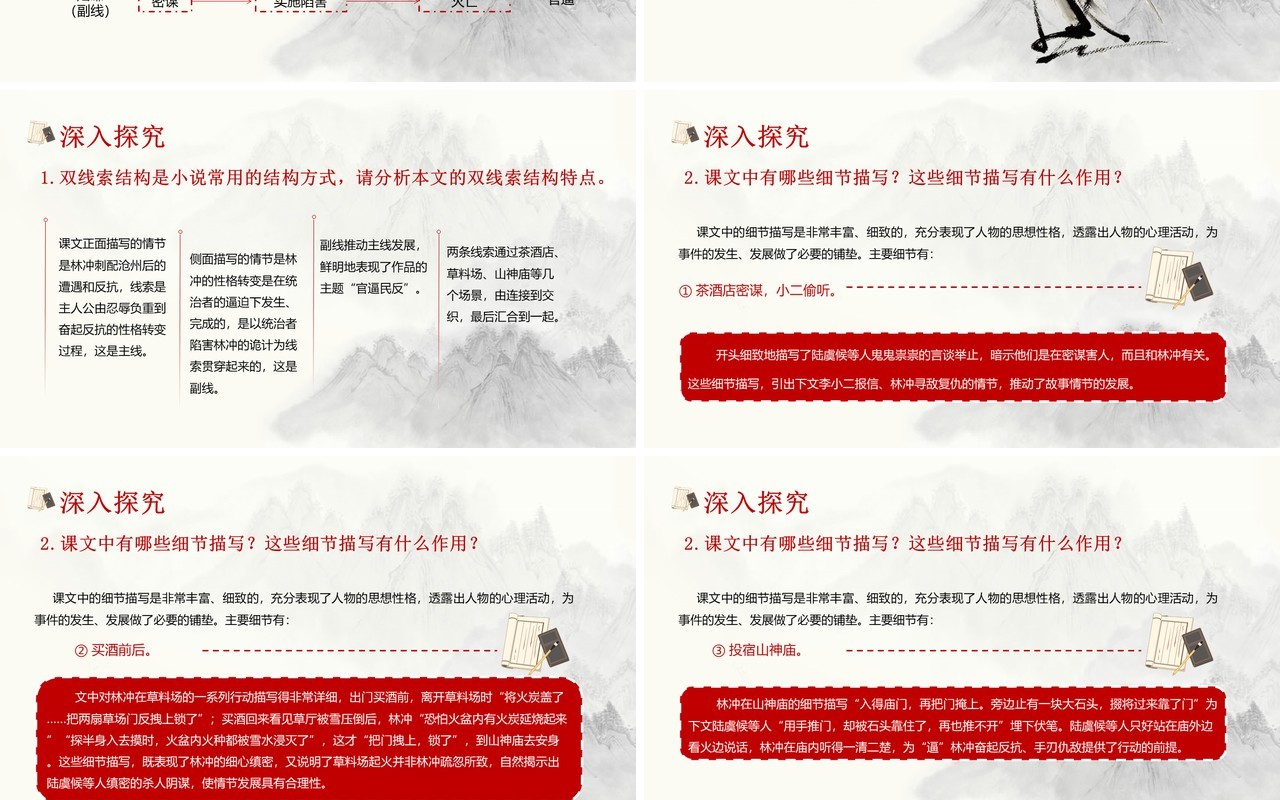 部编版高中语文必修五林教头风雪山神庙课件PPT模板