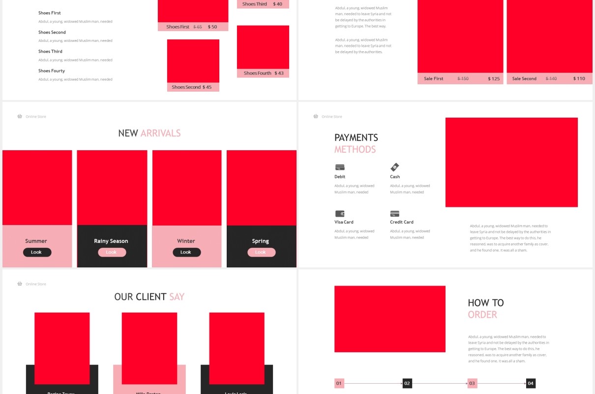 线上商店图片排版设计PPT模板Online Store Powerpoint Template