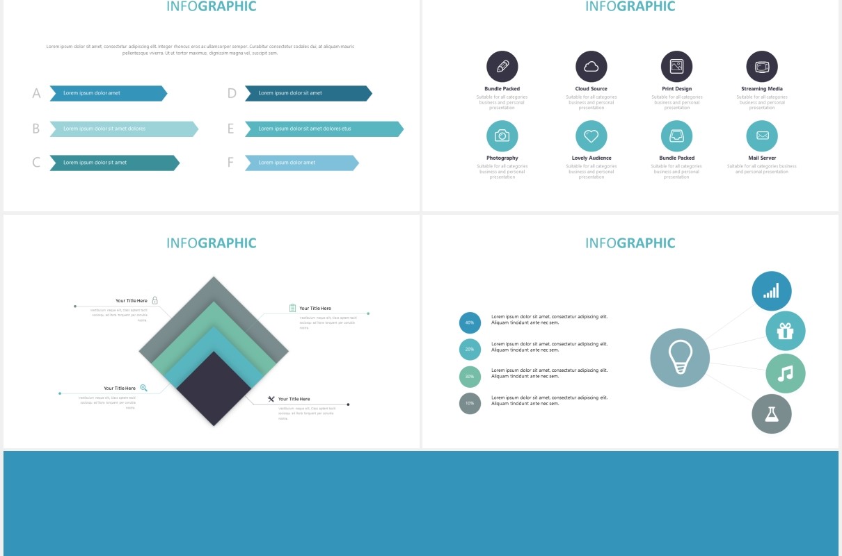 蓝色冲浪国外图片排版PPT模板tariq powerpoint template