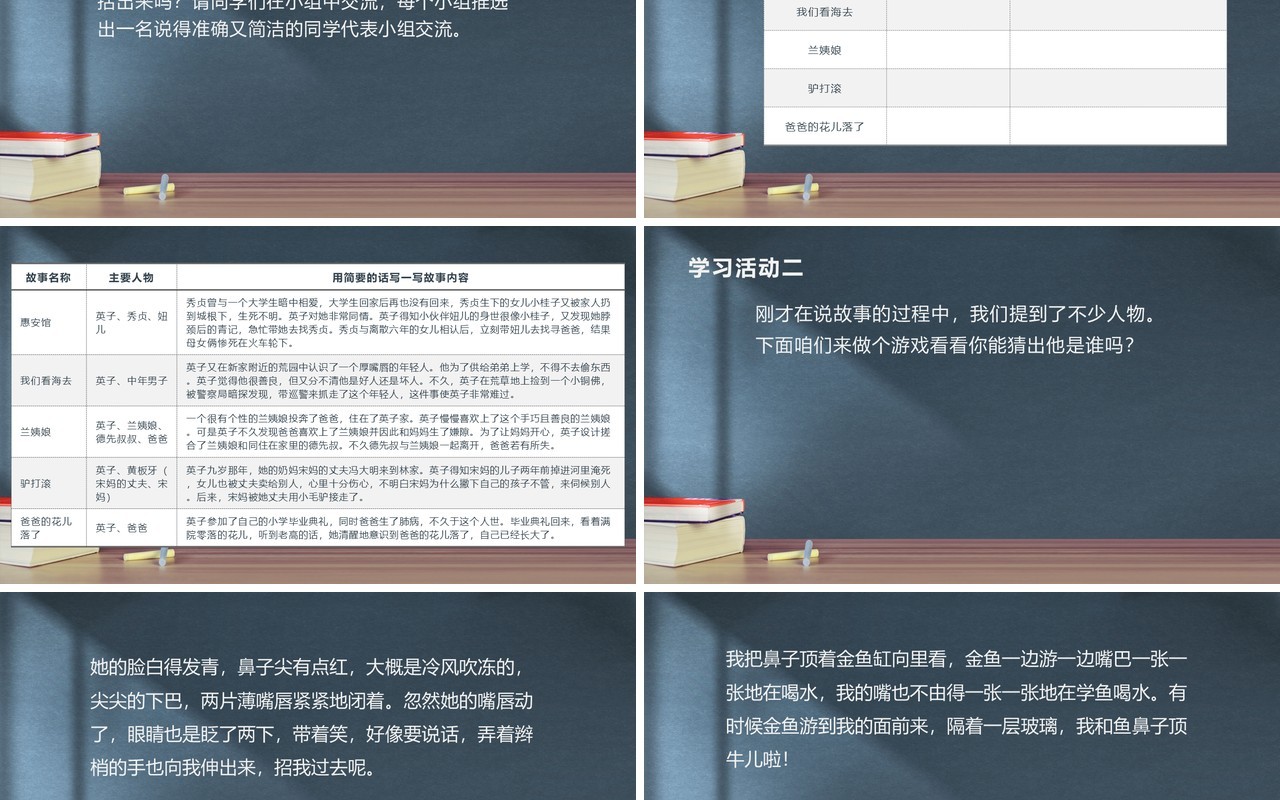 黑板风城南旧事阅读分享课PPT模板
