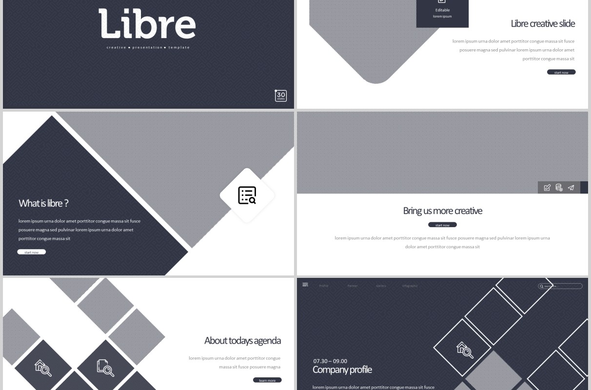 公司简介个人简历PPT模板版式设计Libre Powerpoint Template