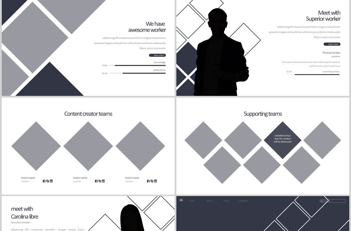 公司简介个人简历PPT模板版式设计Libre Powerpoint Template