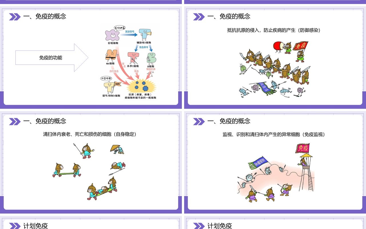部编版八年级生物下册免疫与计划免疫课件PPT模板