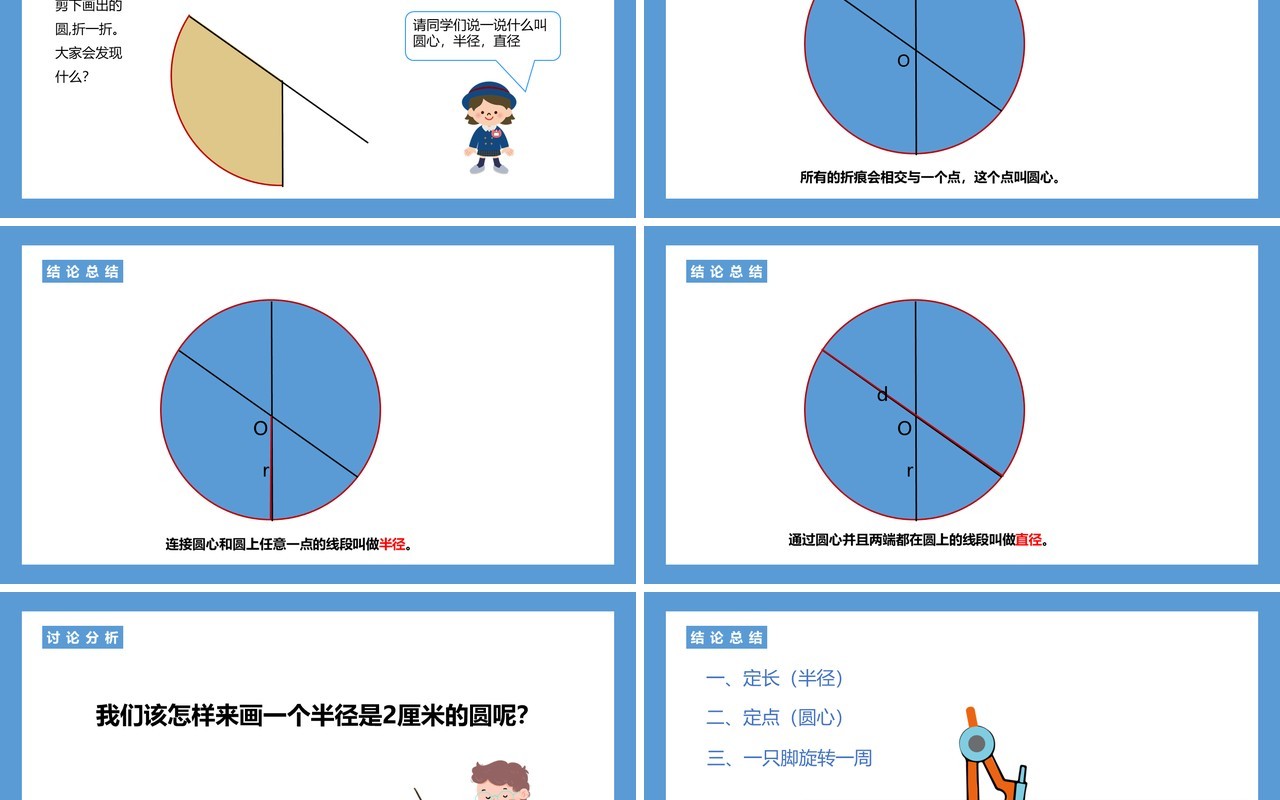 部编版六年级数学上册圆的认识课件PPT模板