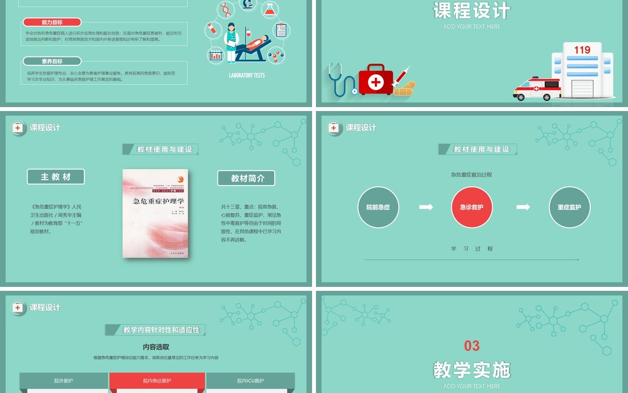 急危重症护理医院用说课PPT模板