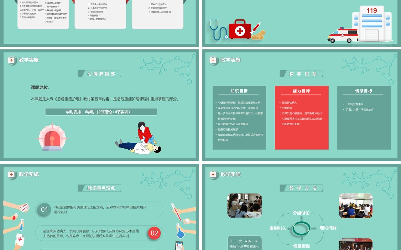 急危重症护理医院用说课PPT模板